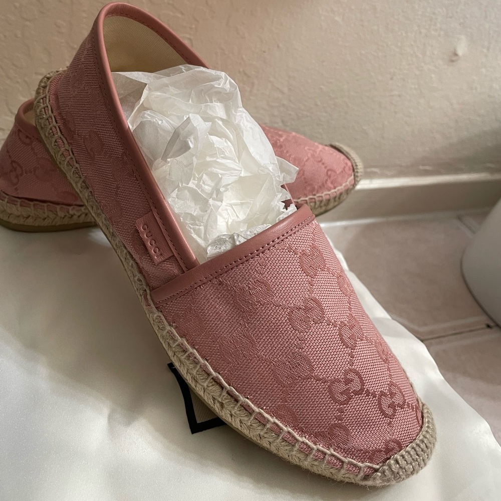 Gucci Pink Espadrille Flats